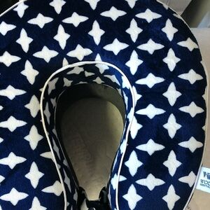 Navy and White Star Pattern Accent Pillow